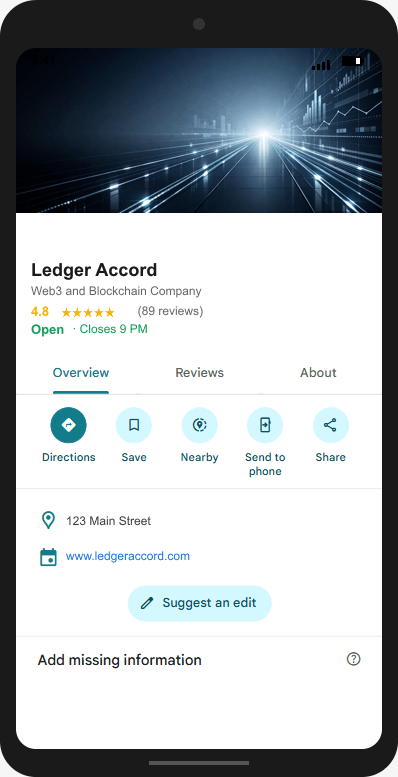 LedgerAccord.com Google Business Profile mockup